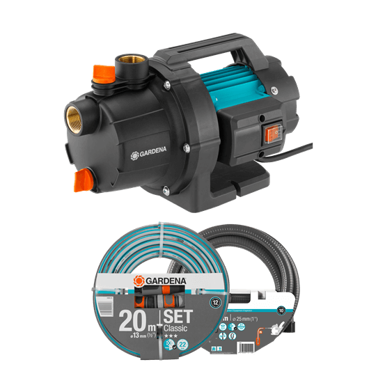 Насос садовый GARDENA 3000/4 +комплект для полива (09011-29.000.00)